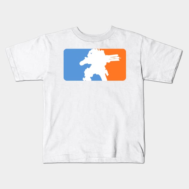 Major League Titan (Titanfall Blue and Orange) Kids T-Shirt by Ironmatter